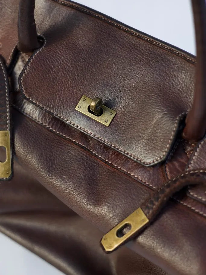Siena Washed Calfskin Handbag Limited Edition | Patina Chocolate Brown