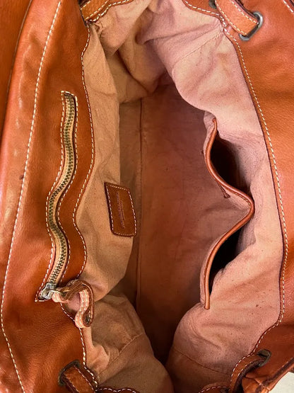 Siena Washed Calfskin Handbag | Camel Brown
