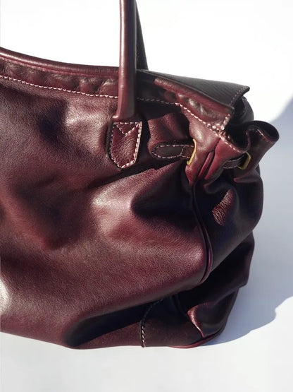Siena Washed Calfskin Handbag | Plum