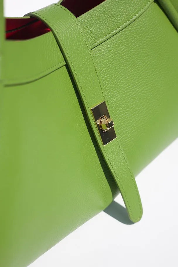 Kira Structured Tote Bag Green | Apple Green