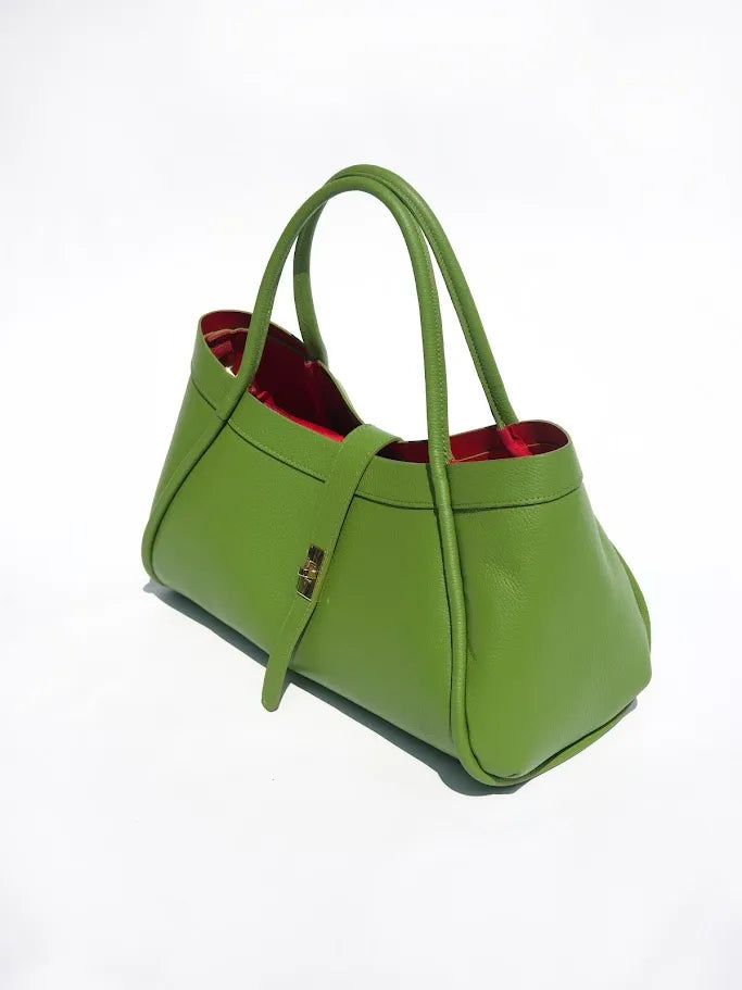 Kira Structured Tote Bag Green | Apple Green