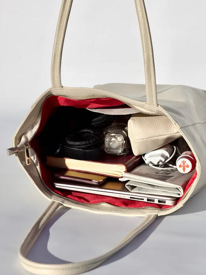 Grace Tote Bag Cream and Cosmetic Bag Set