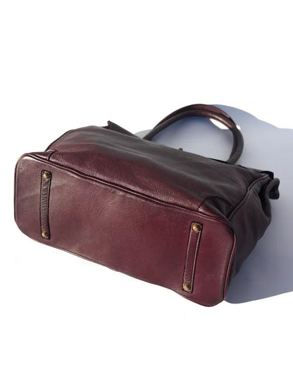 Siena Washed Calfskin Handbag | Plum