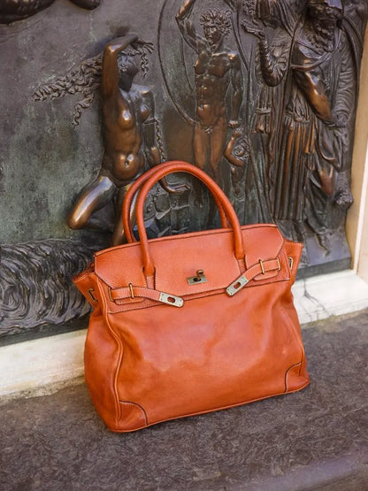 Siena Washed Calfskin Handbag | Camel Brown