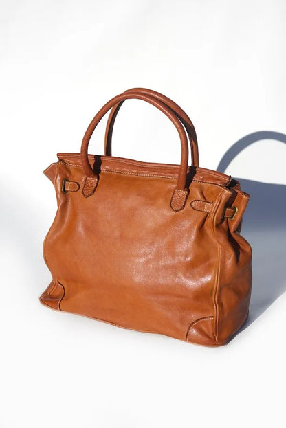 Siena Washed Calfskin Handbag | Camel Brown