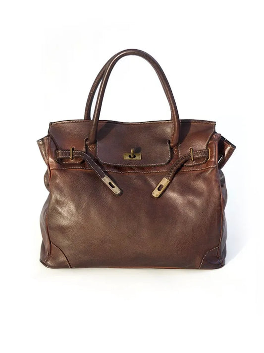 Siena Washed Calfskin Handbag Limited Edition | Patina Chocolate Brown