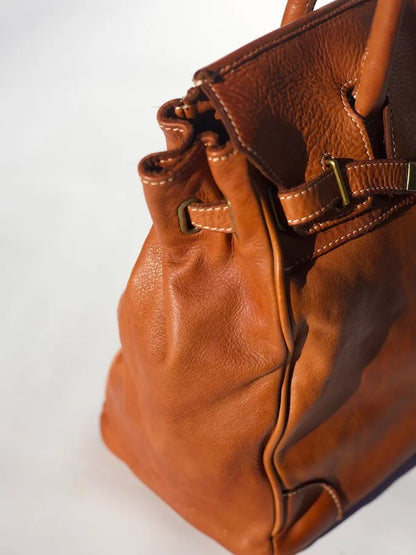 Siena Washed Calfskin Handbag | Camel Brown
