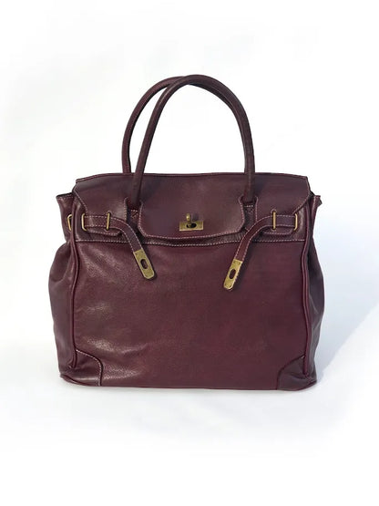 Siena Washed Calfskin Handbag | Plum