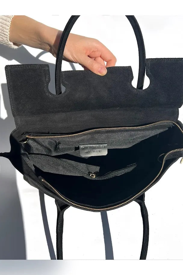Marta Handbag in Suede Black