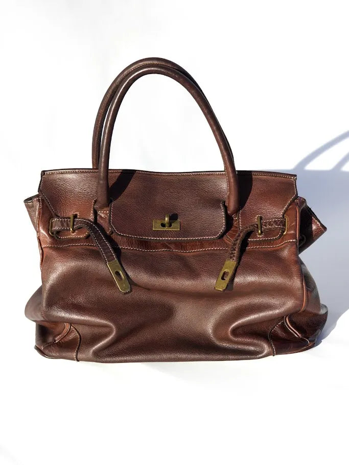 Siena Washed Calfskin Handbag Limited Edition | Patina Chocolate Brown