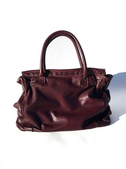 Siena Washed Calfskin Handbag | Plum