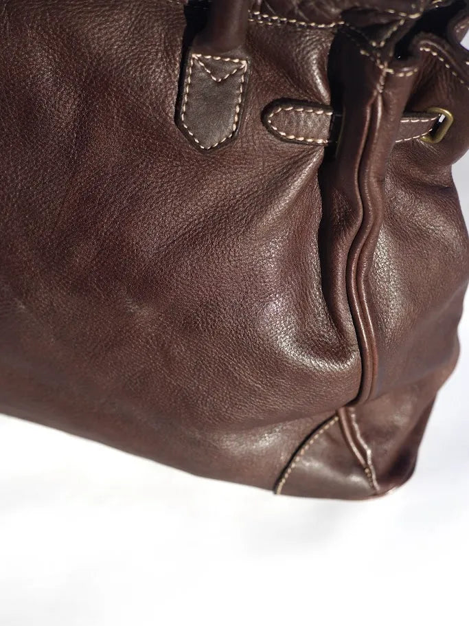 Siena Washed Calfskin Handbag | Chocolate Brown