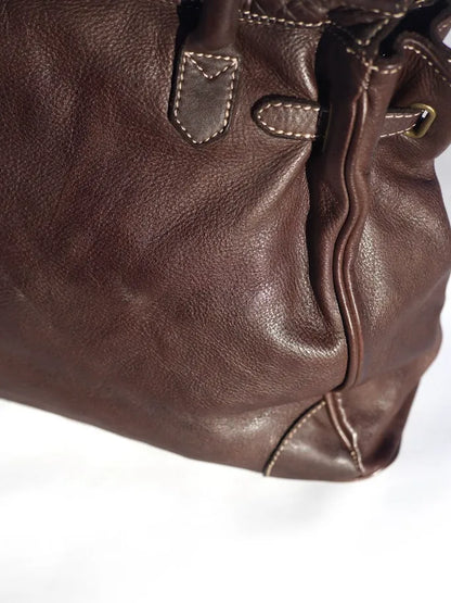Siena Washed Calfskin Handbag | Chocolate Brown