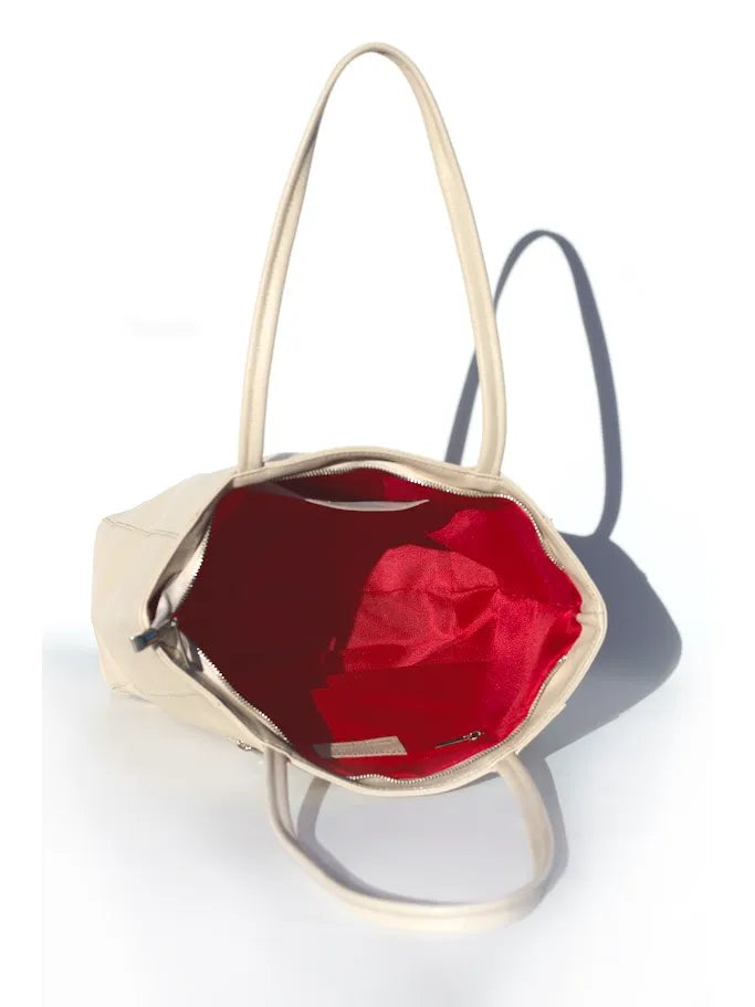 Grace Tote Bag Cream and Cosmetic Bag Set