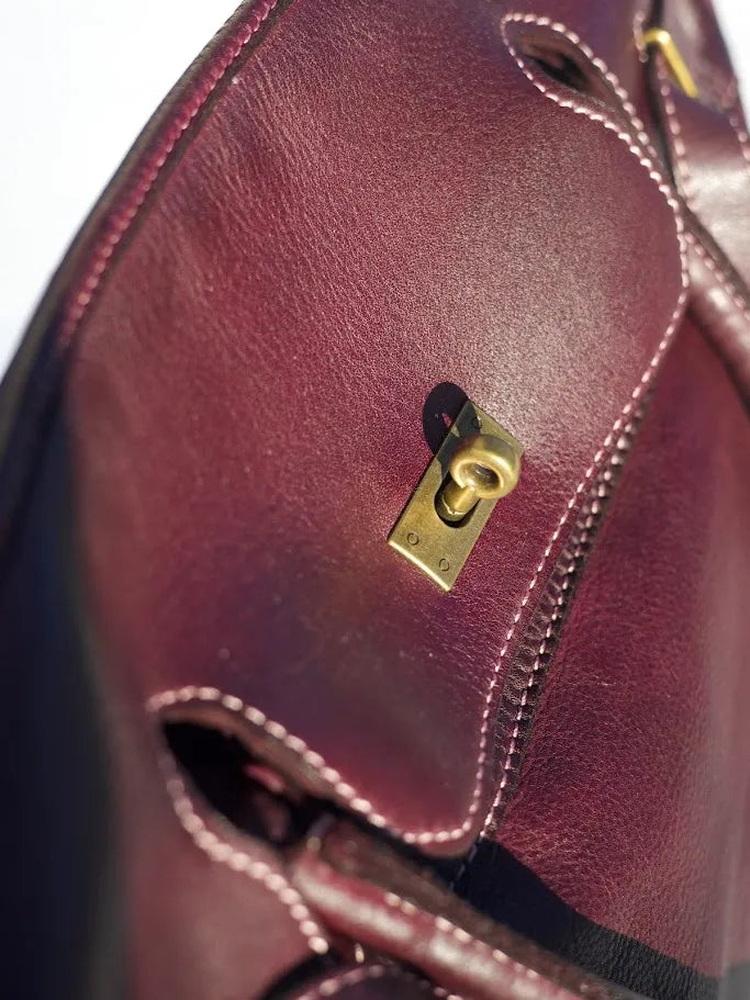 Siena Washed Calfskin Handbag | Plum