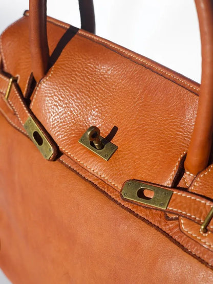 Siena Washed Calfskin Handbag | Camel Brown