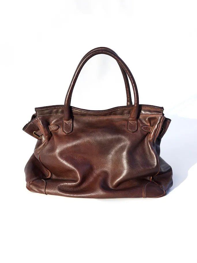 Siena Washed Calfskin Handbag Limited Edition | Patina Chocolate Brown