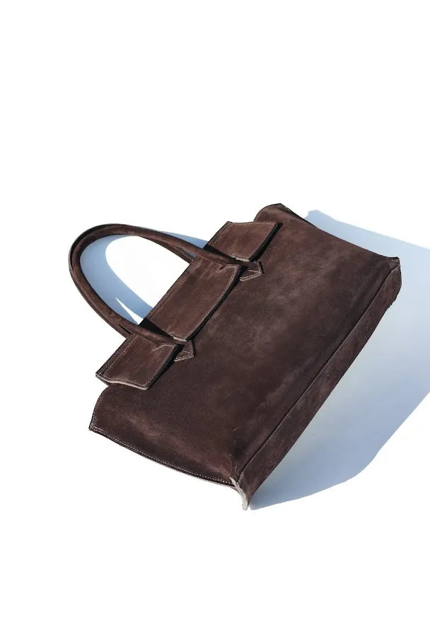 Marta Handbag in Suede Chocolate Brown