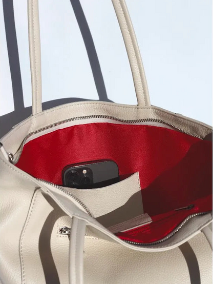 Grace Tote Bag Cream and Cosmetic Bag Set