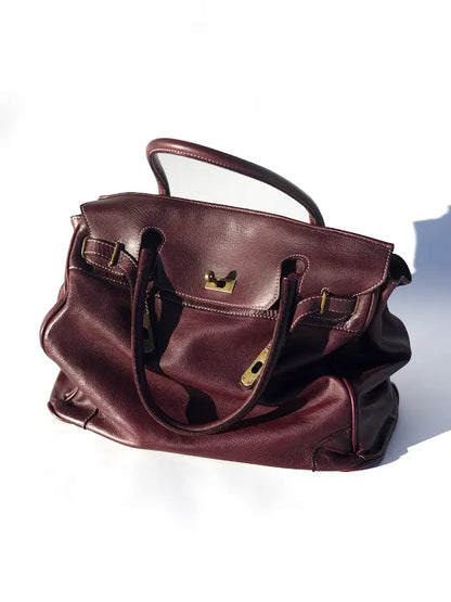 Siena Washed Calfskin Handbag | Plum