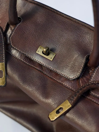 Siena Washed Calfskin Handbag Limited Edition | Patina Chocolate Brown