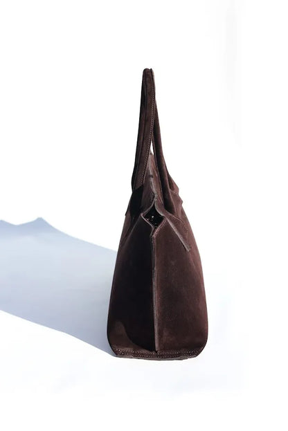 Marta Handbag in Suede Chocolate Brown