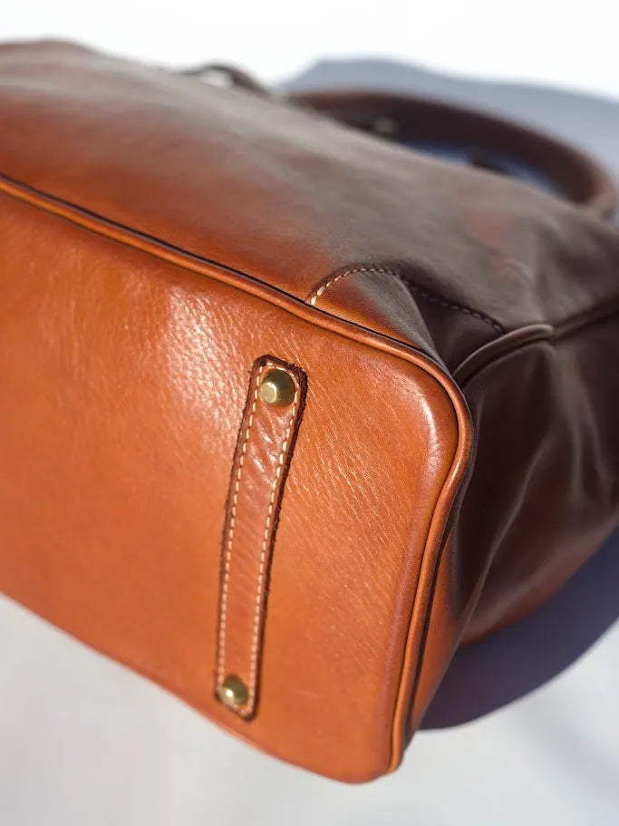 Siena Washed Calfskin Handbag | Camel Brown