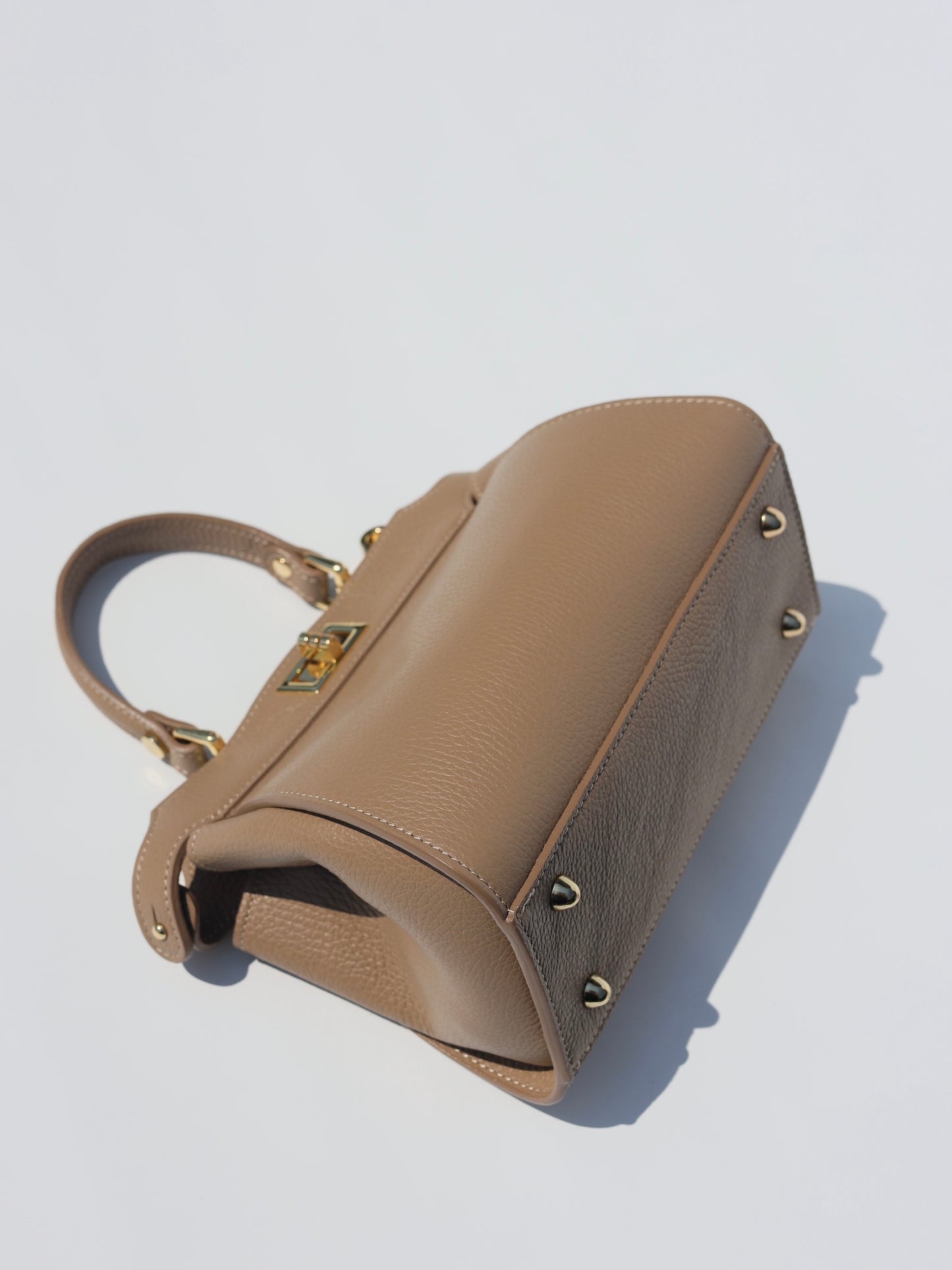 Lira Leather Handbag in Taupe