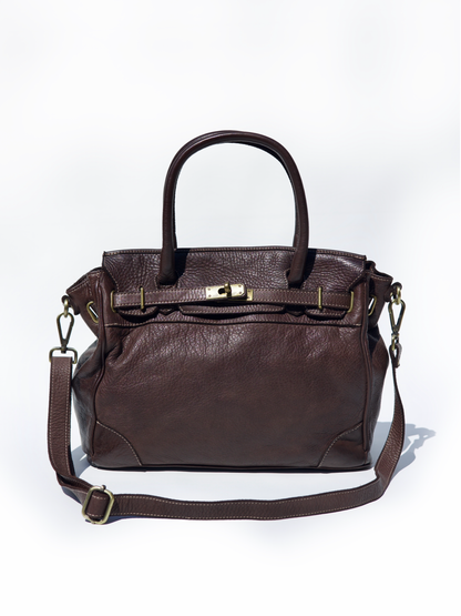Siena Washed Calfskin Handbag Small | Chocolate Brown