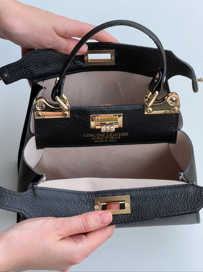 Lira Leather Handbag in Camel Brown