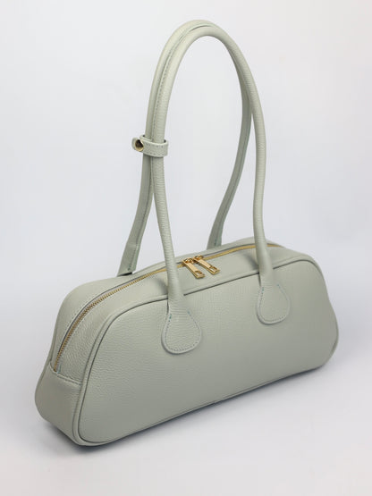 Nina East West Leather Shoulder Bag Mint