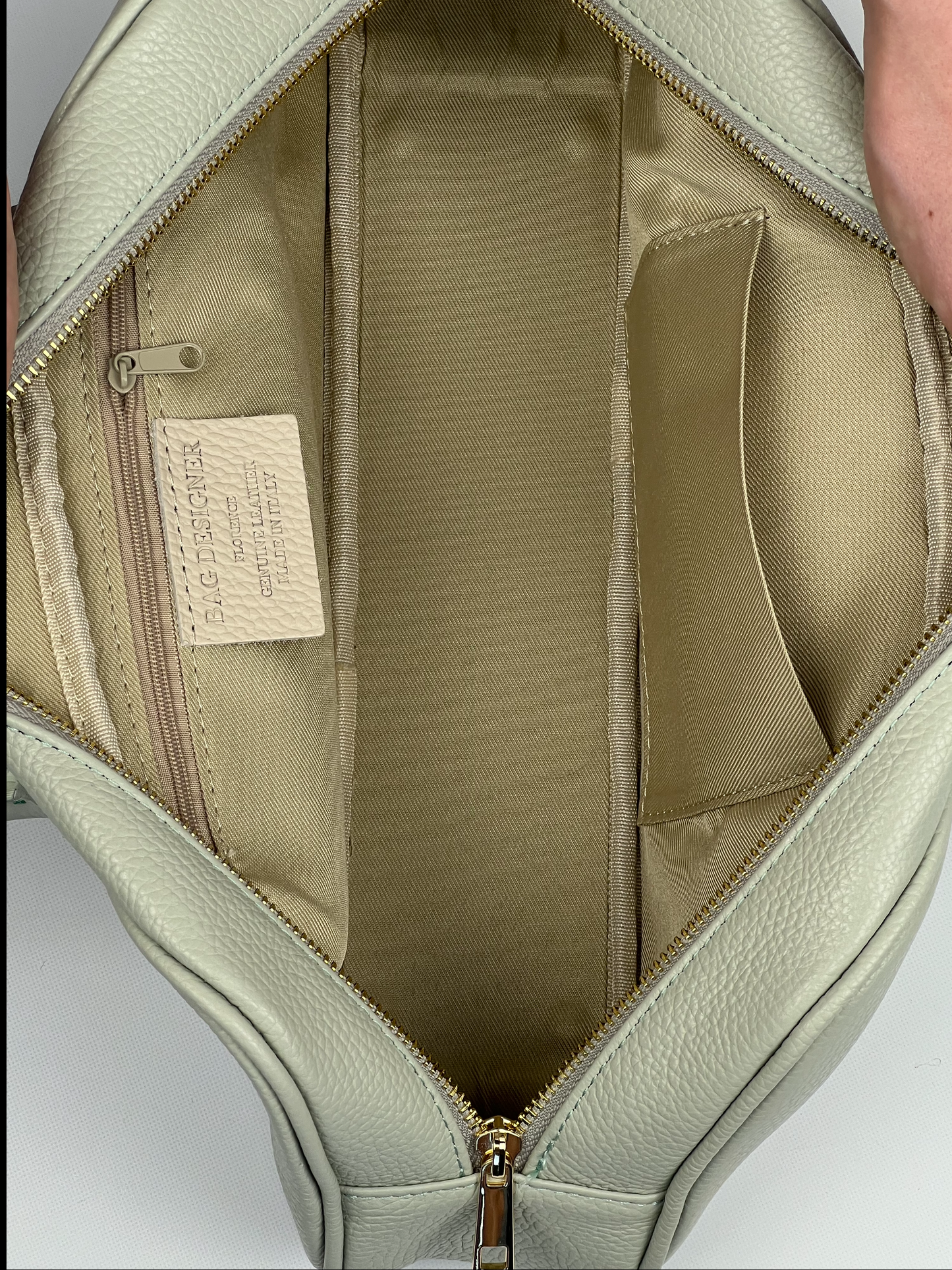 Nina East West Leather Shoulder Bag Mint