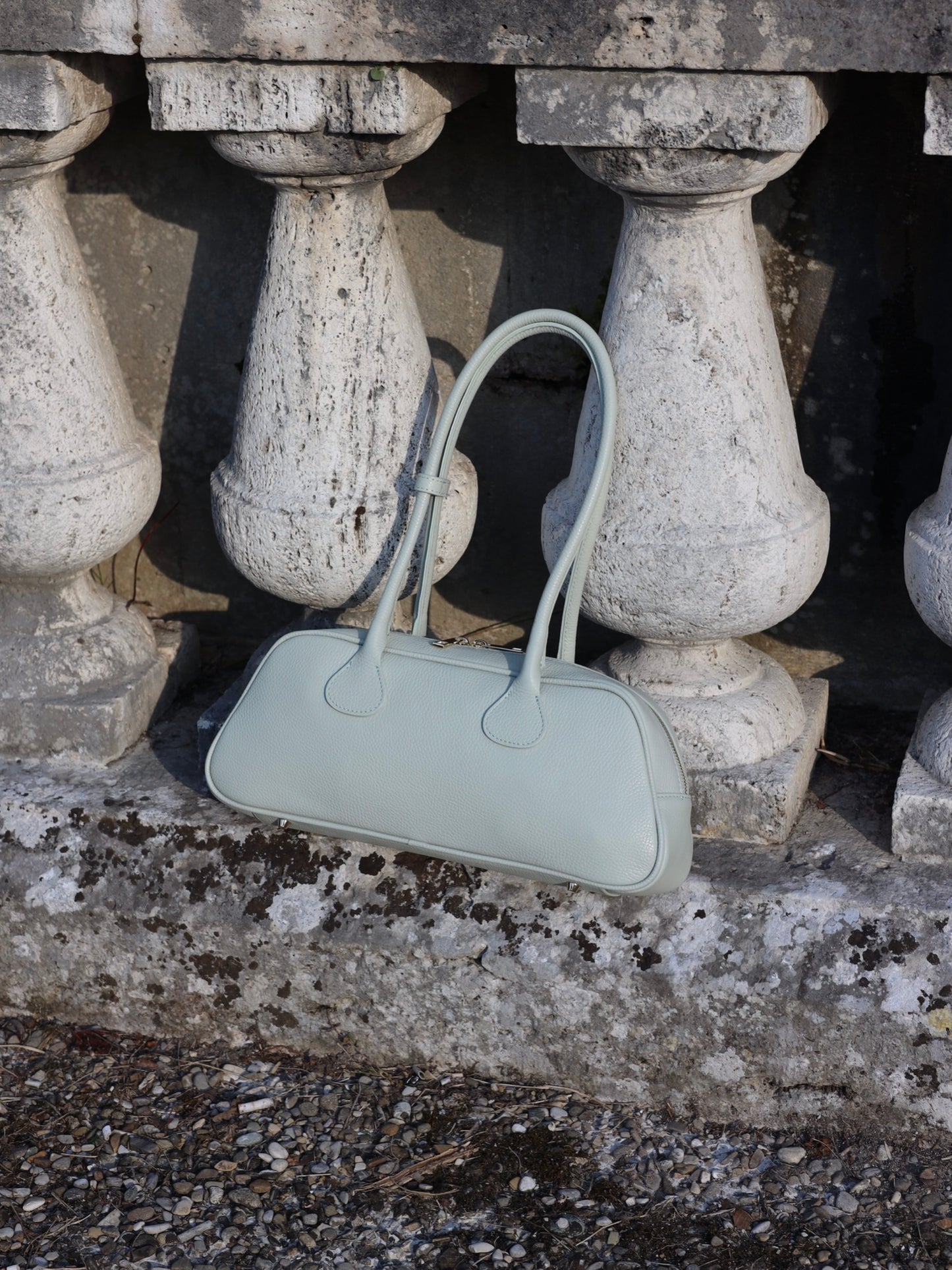Nina East West Leather Shoulder Bag Mint
