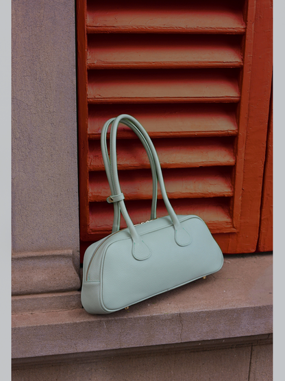 Nina East West Leather Shoulder Bag Mint