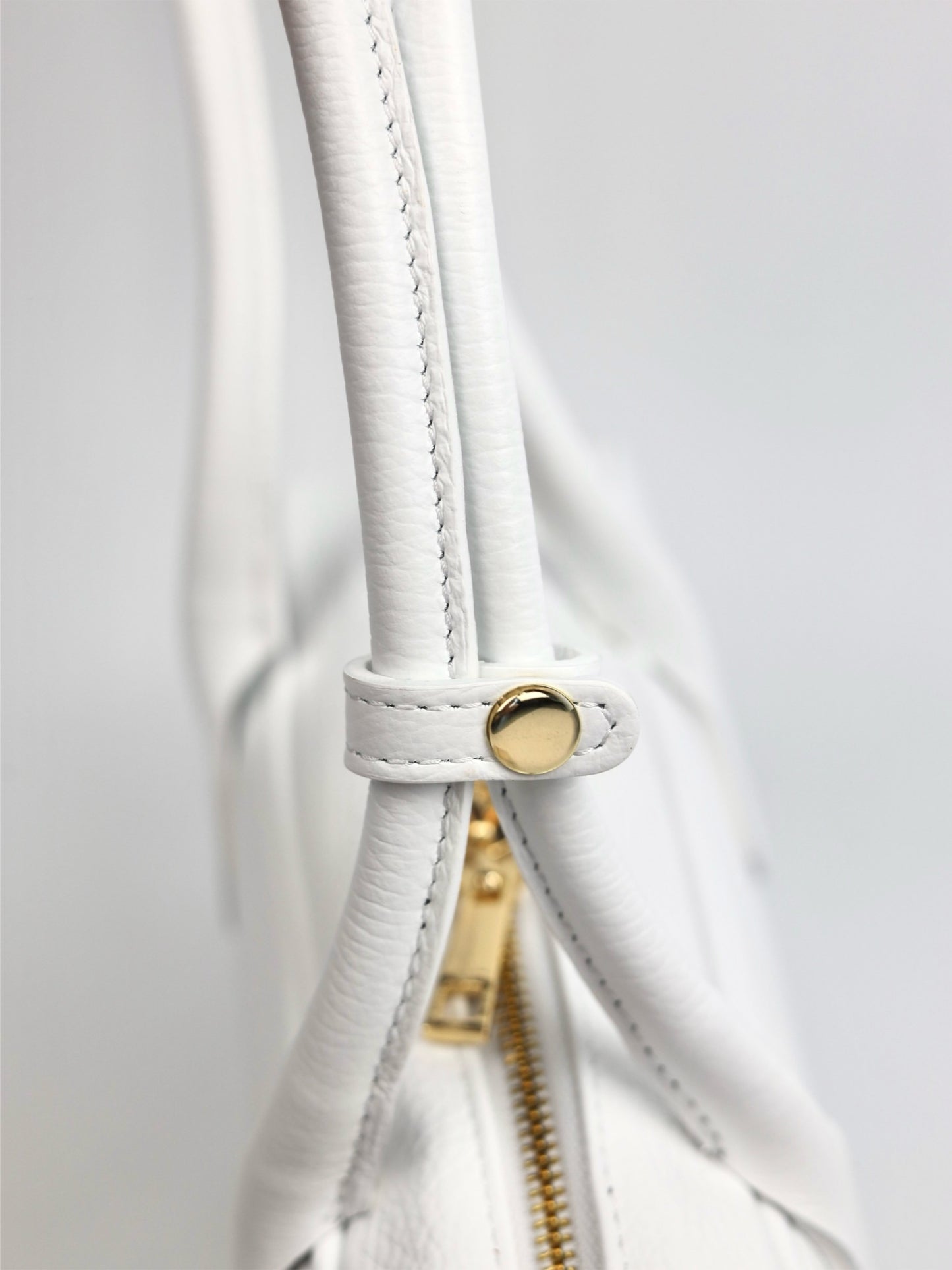 Nina East West Leather Shoulder Bag White