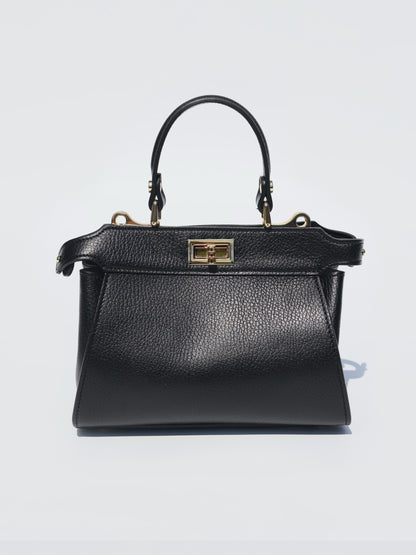 Lira Leather Handbag in Black