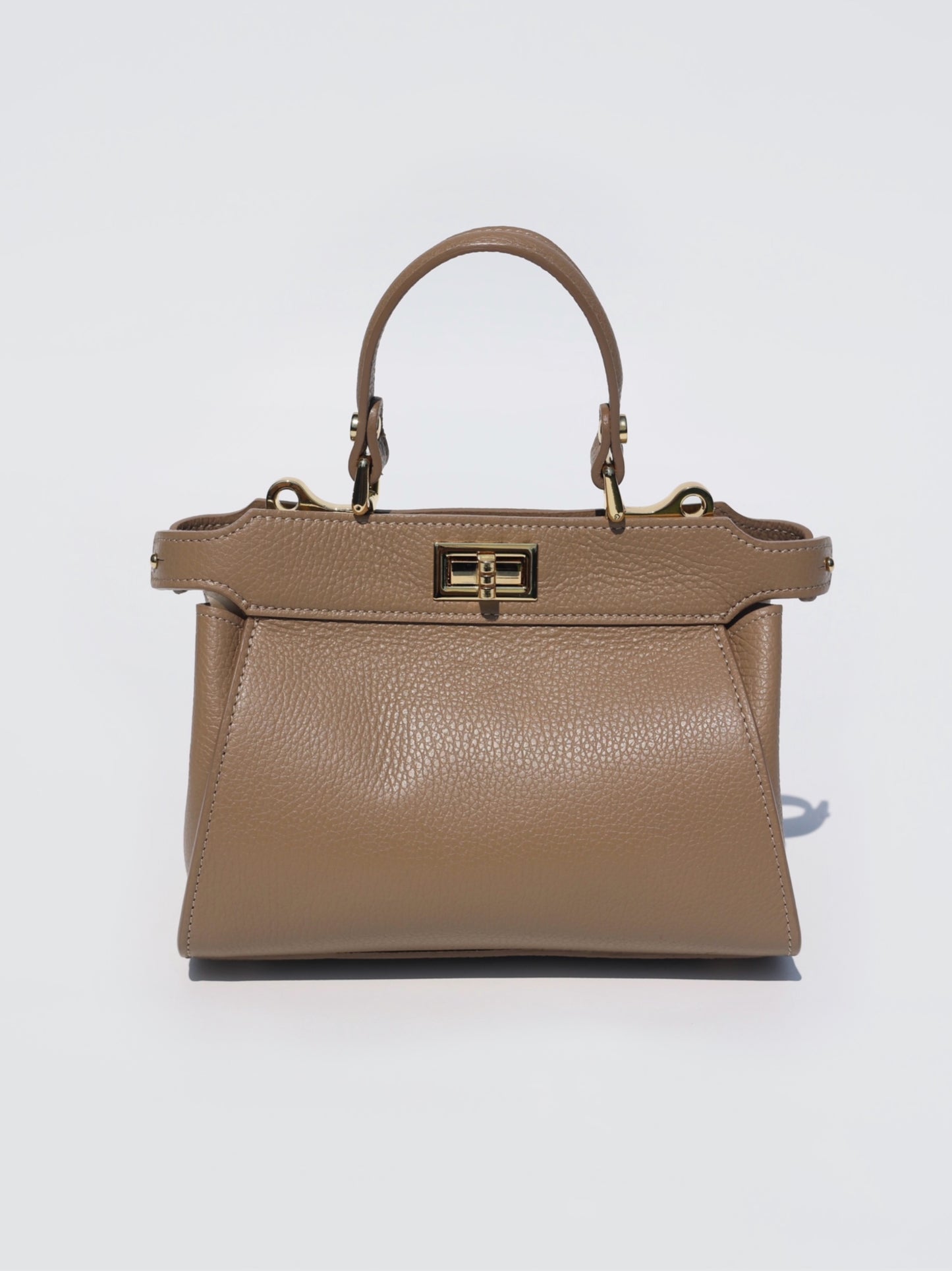 Lira Leather Handbag in Taupe
