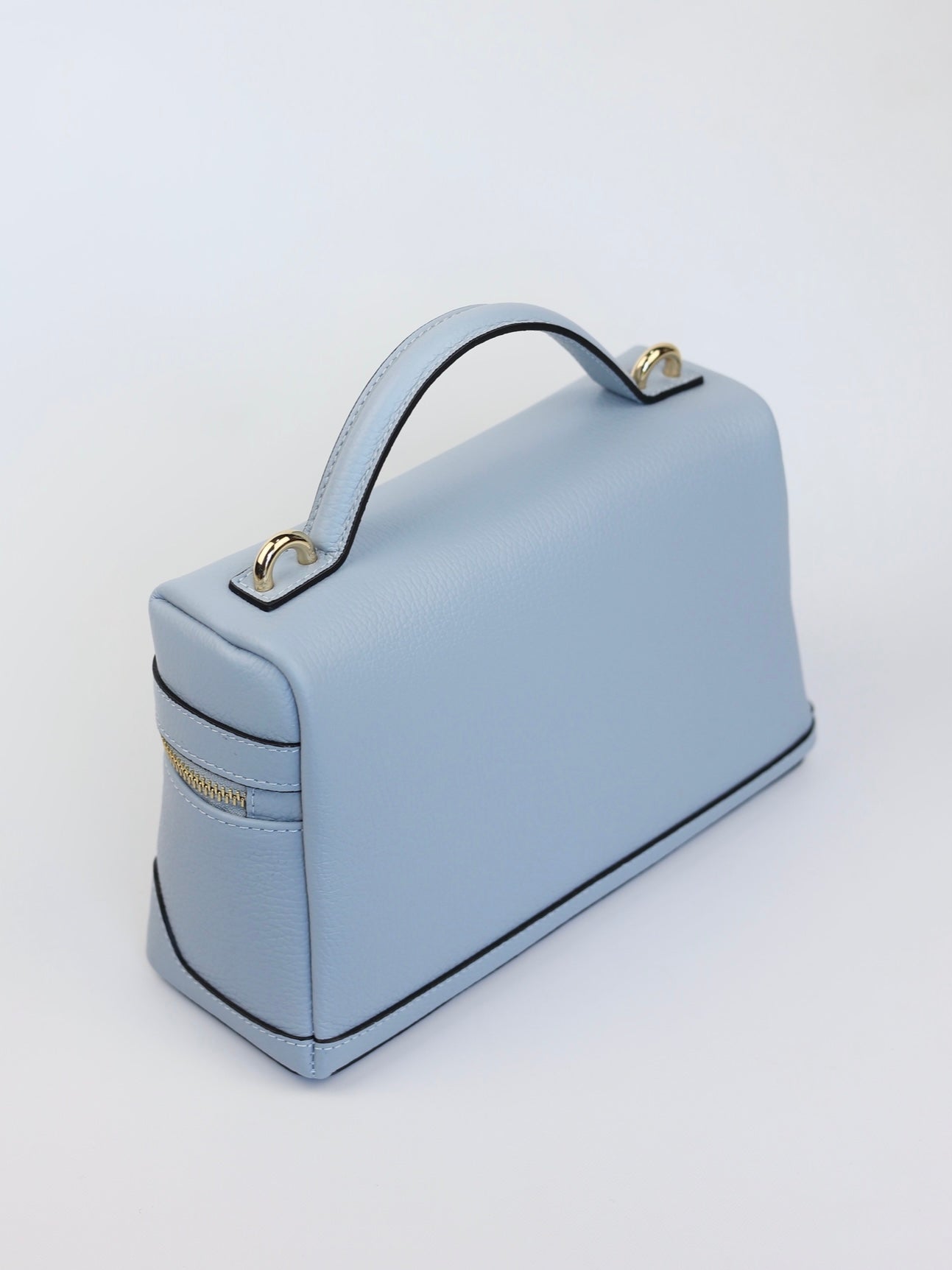 Sandra Vanity Leather Handbag in Baby Blue