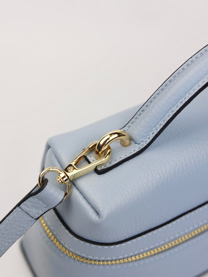 Sandra Vanity Leather Handbag in Baby Blue