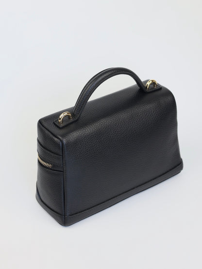 Sandra Vanity Leather Handbag in Black