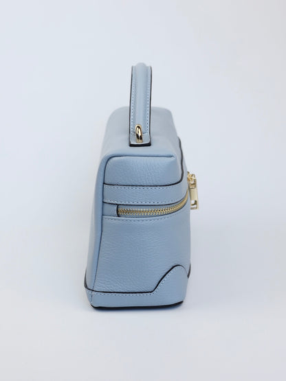 Sandra Vanity Leather Handbag in Baby Blue