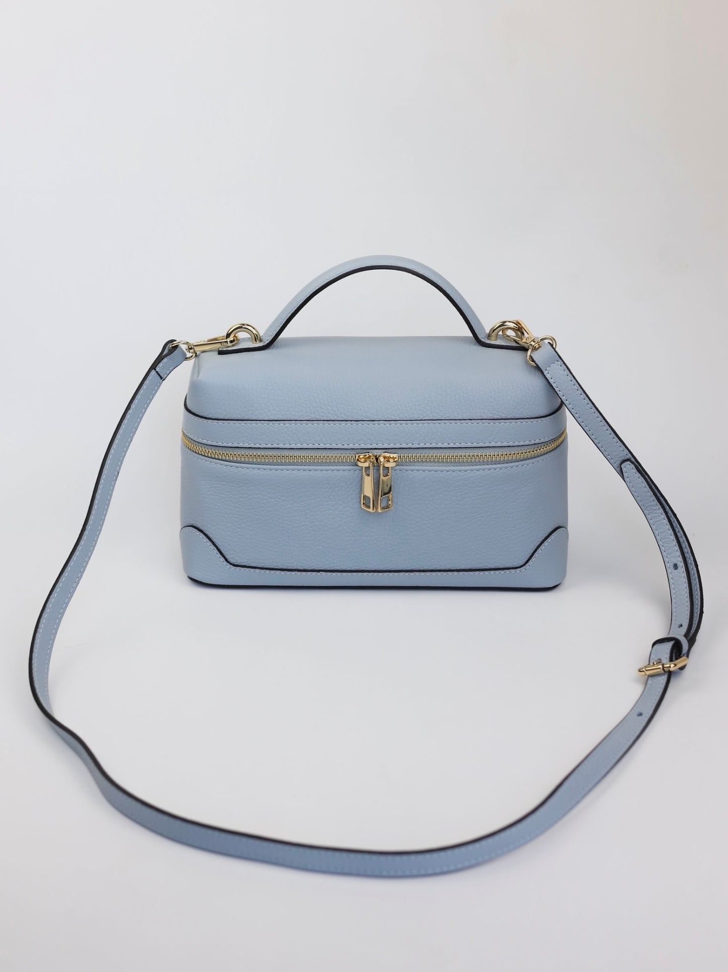 Sandra Vanity Leather Handbag in Baby Blue
