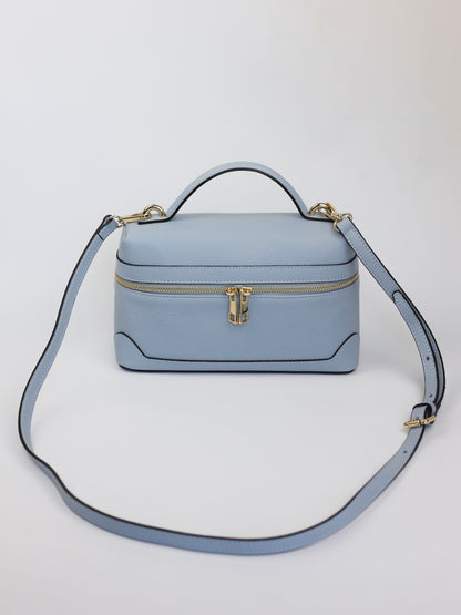 Sandra Vanity Leather Handbag in Baby Blue
