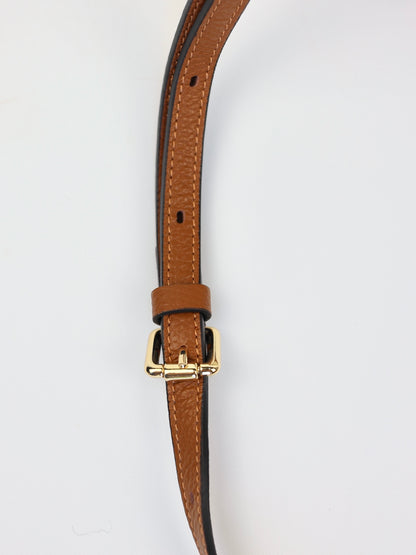 Sandra Vanity Leather Handbag in Cream and Camel Brown