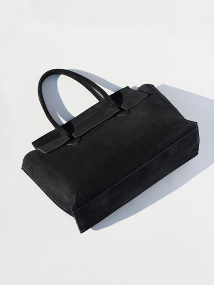 Marta Handbag in Suede, Black