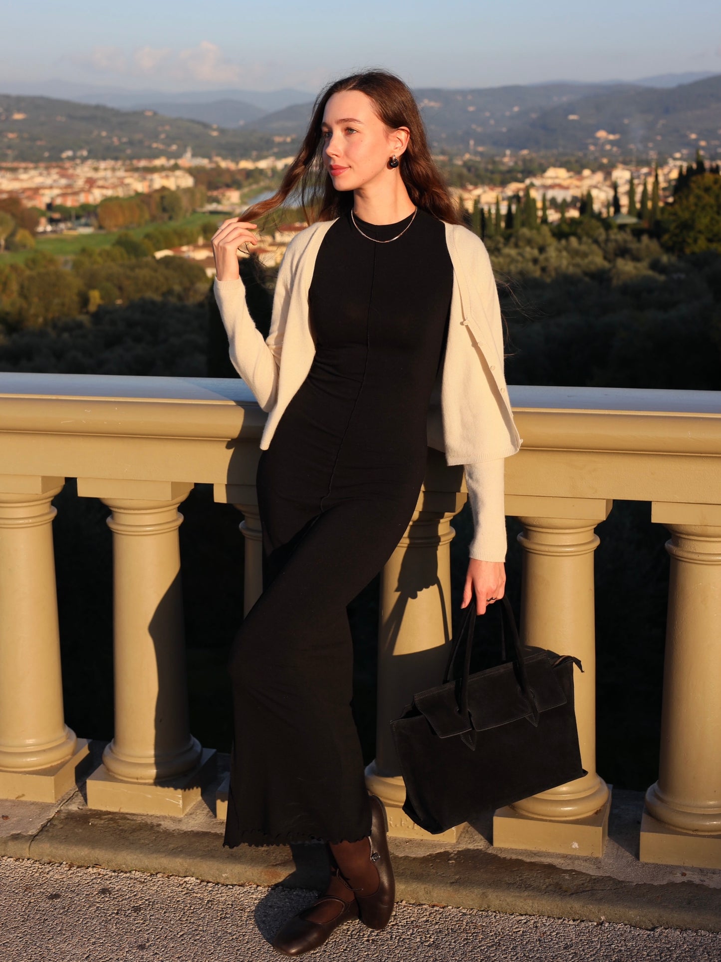 Marta Handbag in Suede, Black