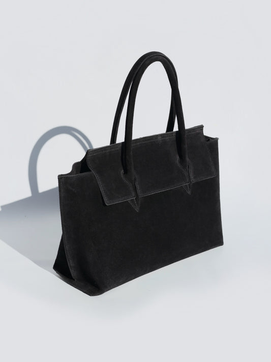 Marta Handbag in Suede, Black