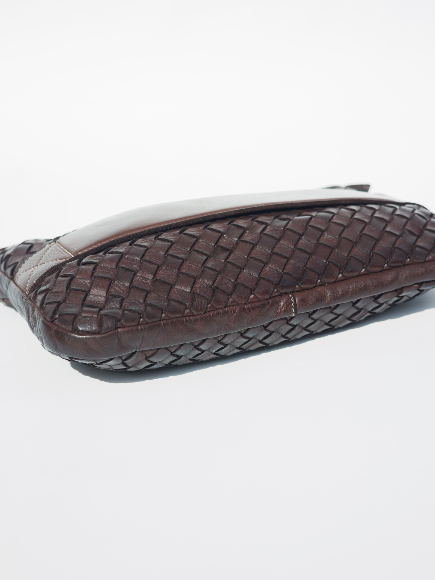 Handwoven Leather Crossbody Clutch