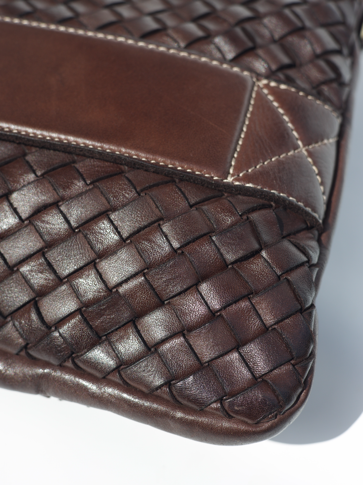Handwoven Leather Crossbody Clutch
