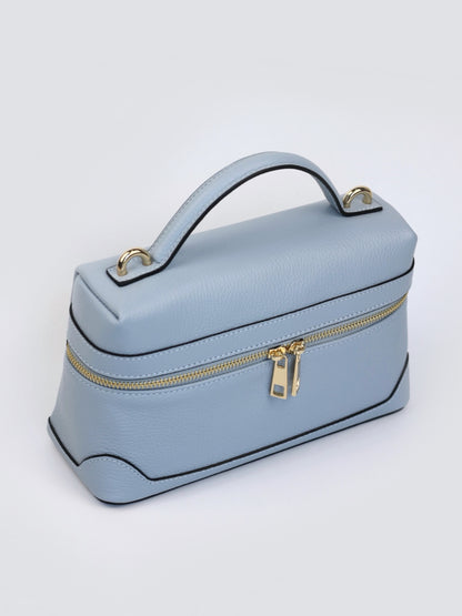 Sandra Vanity Leather Handbag in Baby Blue